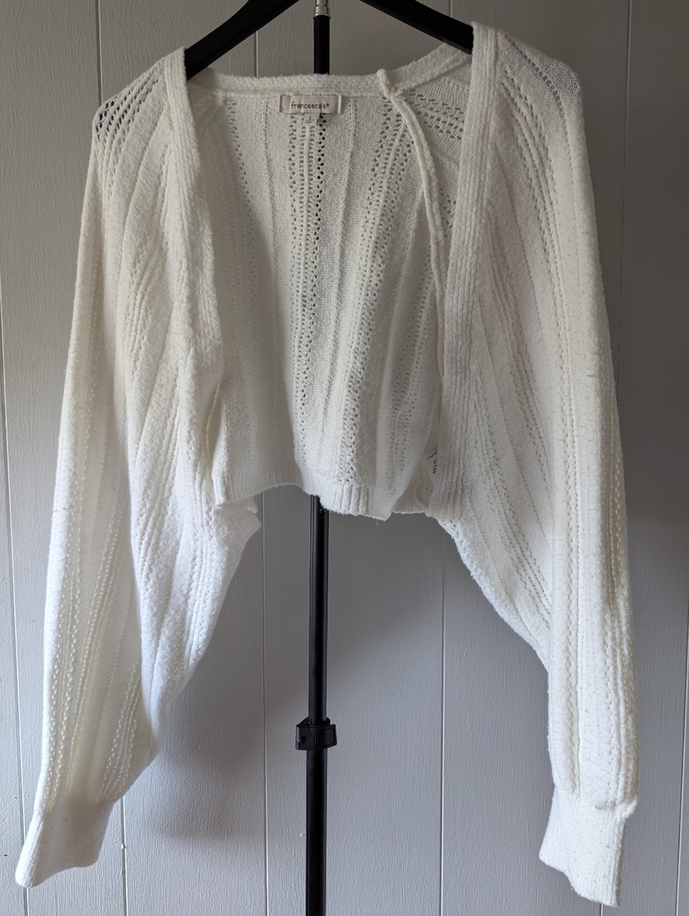 Francesca's Collections Bolero White Open-Front Cropped Cardigan
